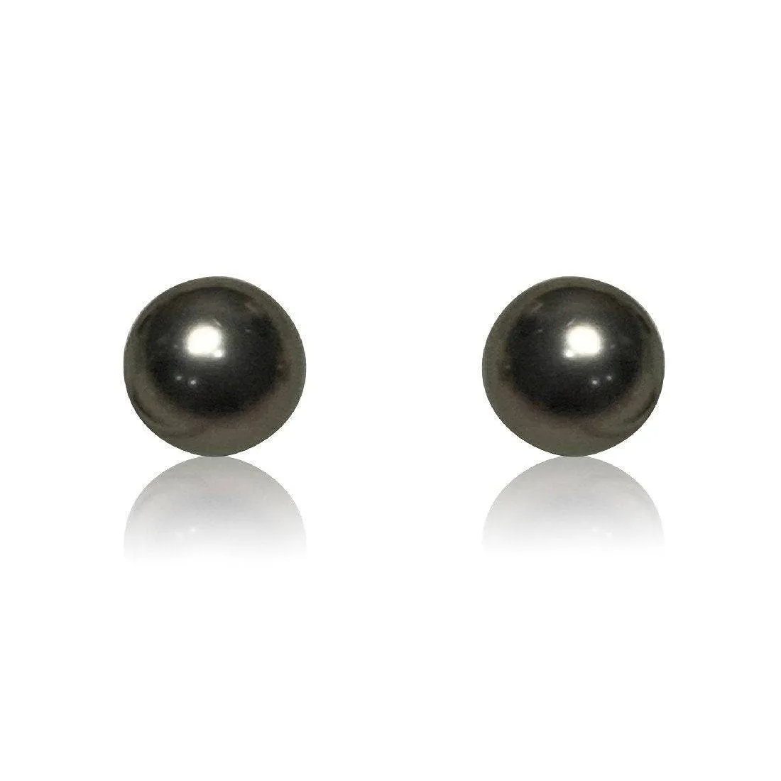 14kt White Gold Black Pearl studs