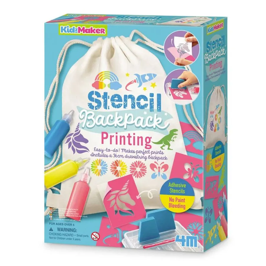 4M - KidzMaker Stencil Backpack Printing