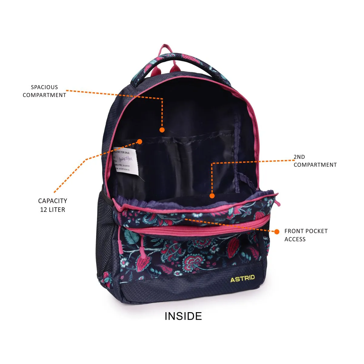 ASTRID Navy Blue Color Girls  Back Pack