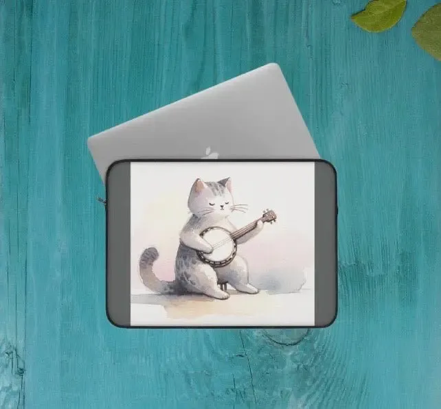 Banjo Player - Cat Lover - Laptop Sleeve