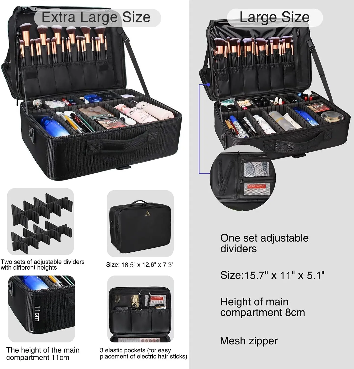 Black Extra Large Makeup Case