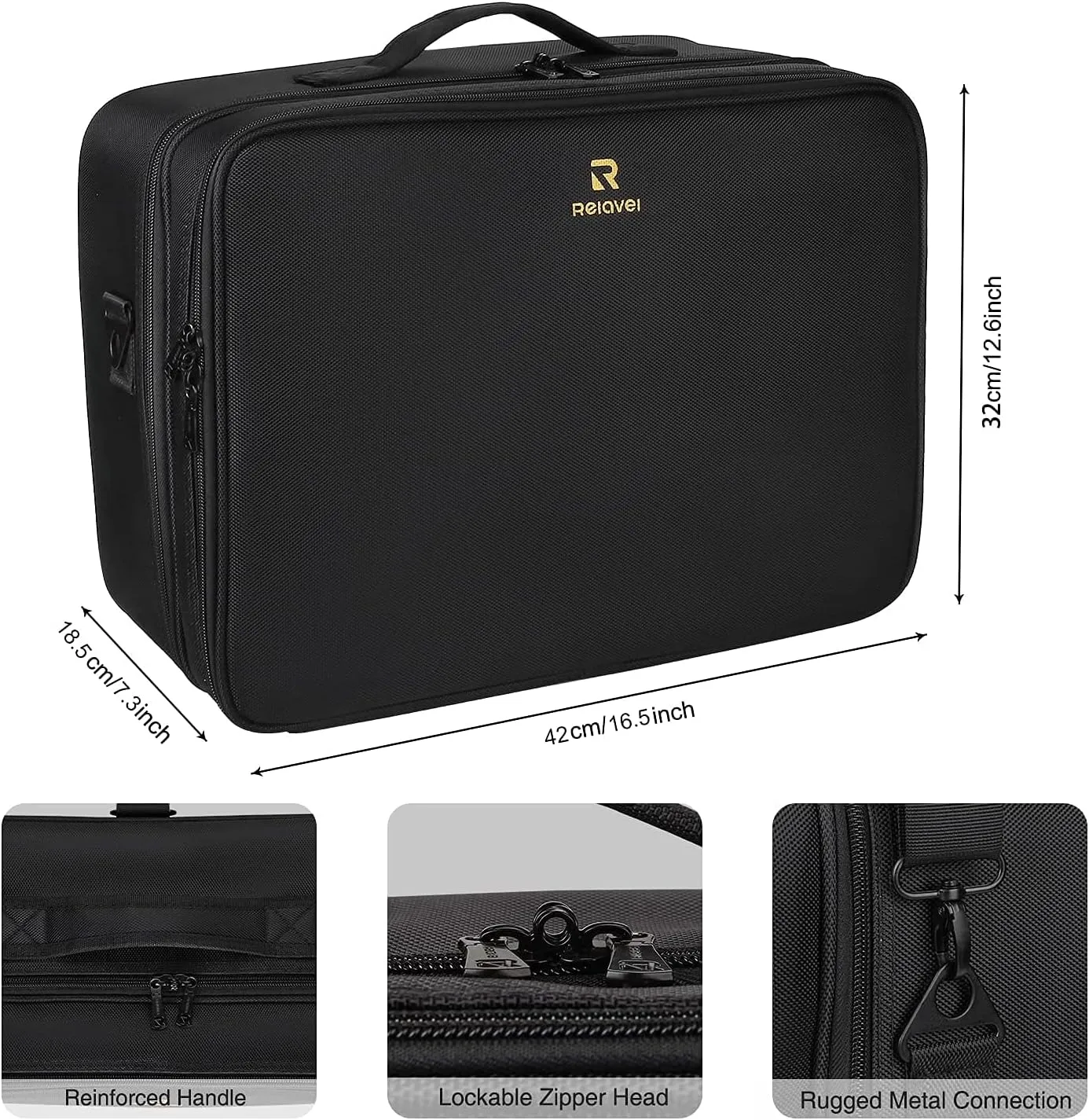 Black Extra Large Makeup Case