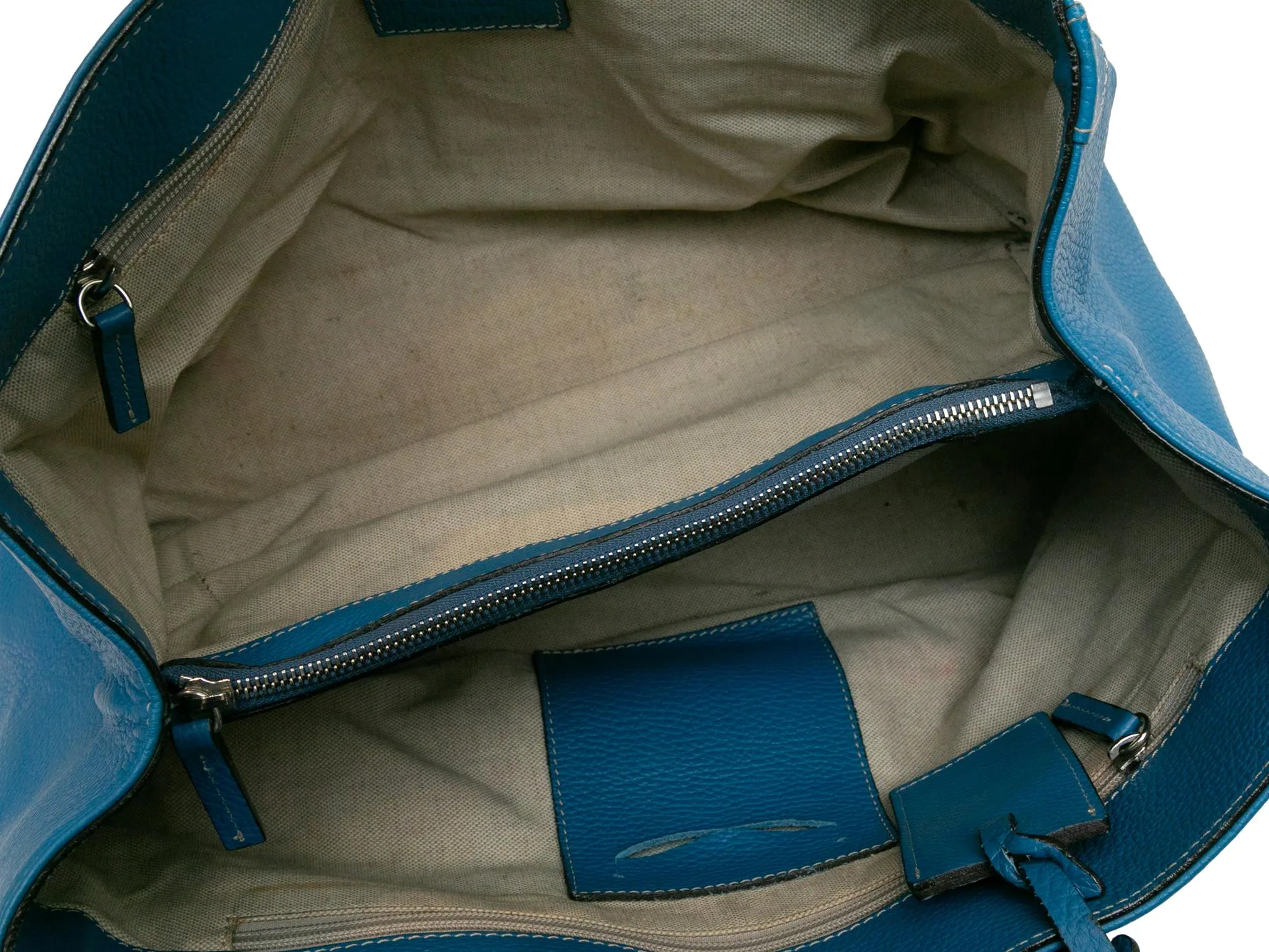 Blue Suarez Leather Crossbody Tote Bag