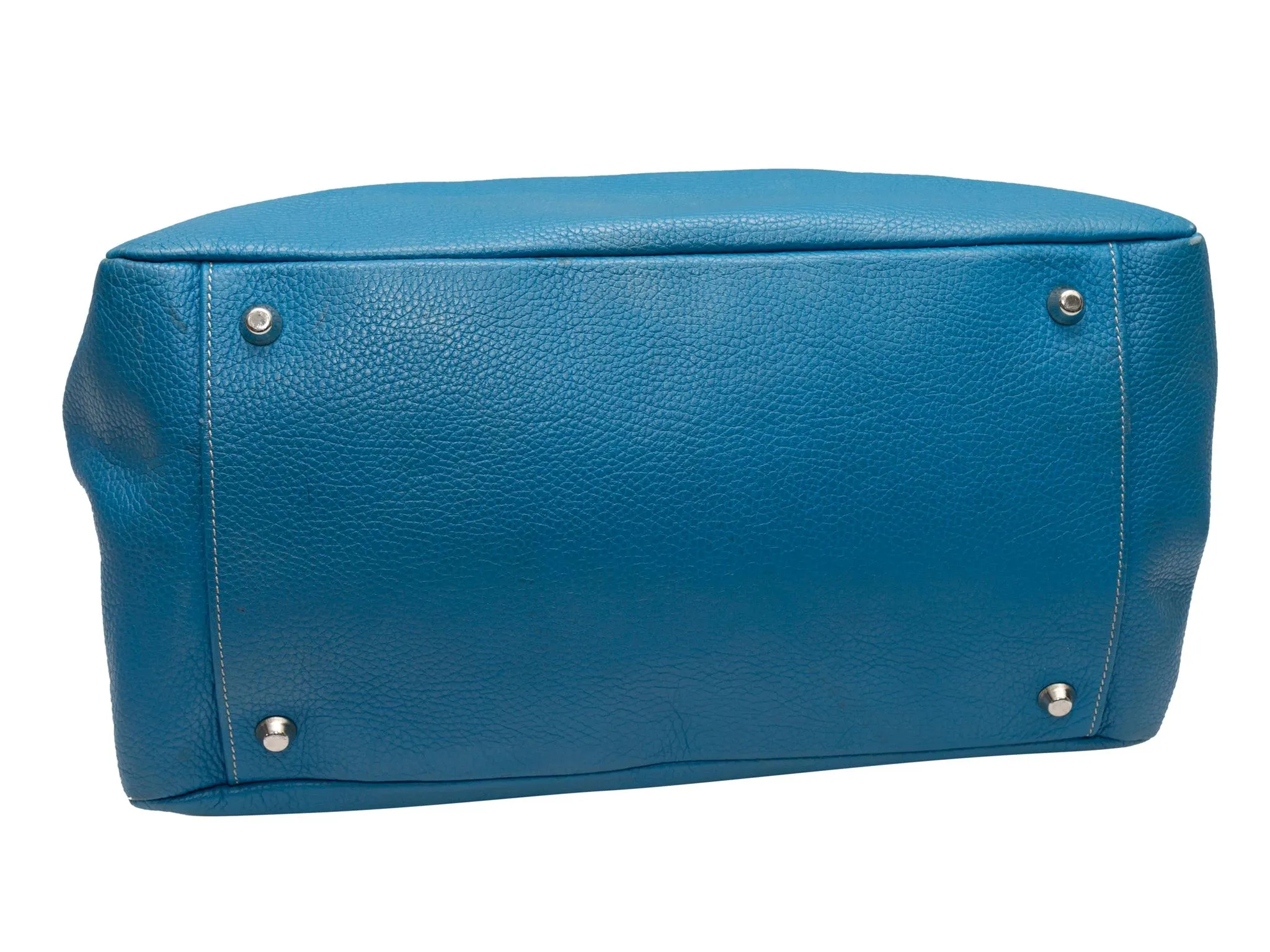 Blue Suarez Leather Crossbody Tote Bag