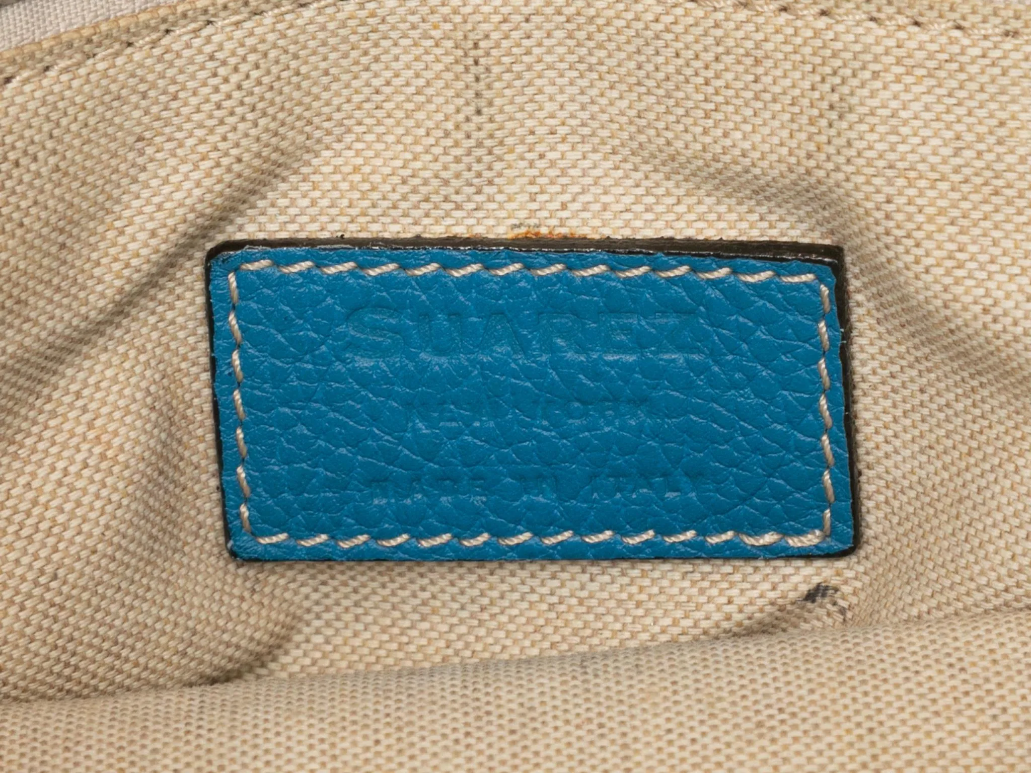 Blue Suarez Leather Crossbody Tote Bag