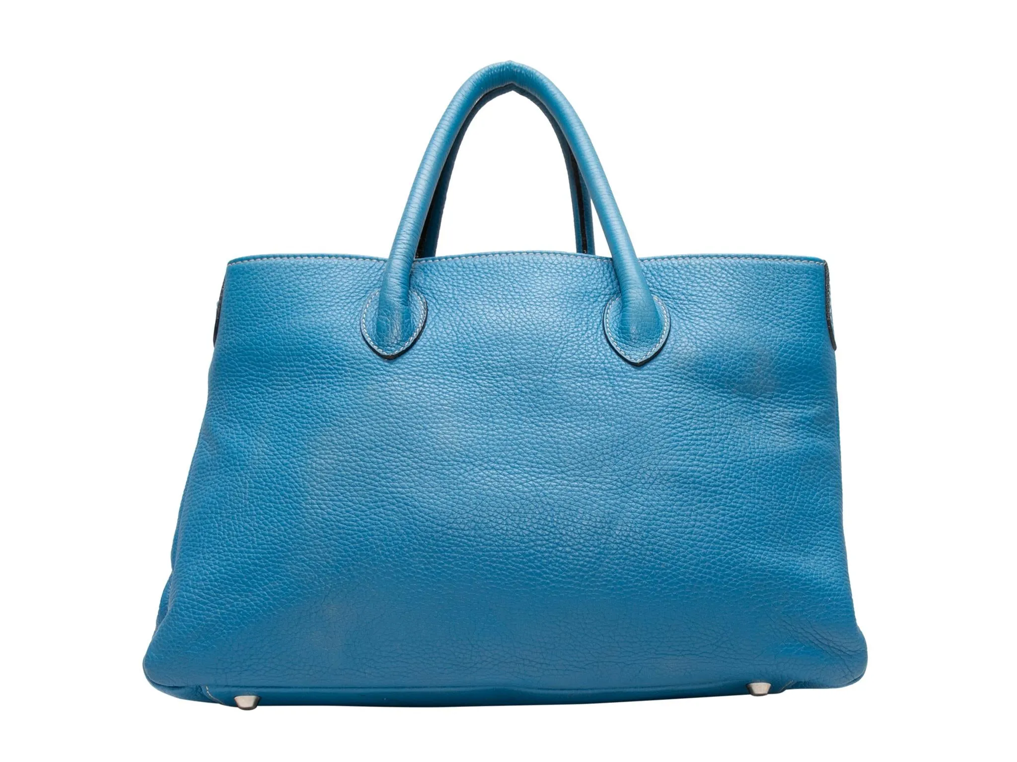 Blue Suarez Leather Crossbody Tote Bag