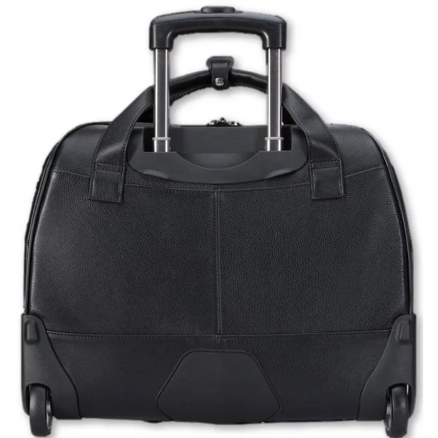 Brando Armstrong Leather  17" Laptop/Overnight Trolley Bag | Black