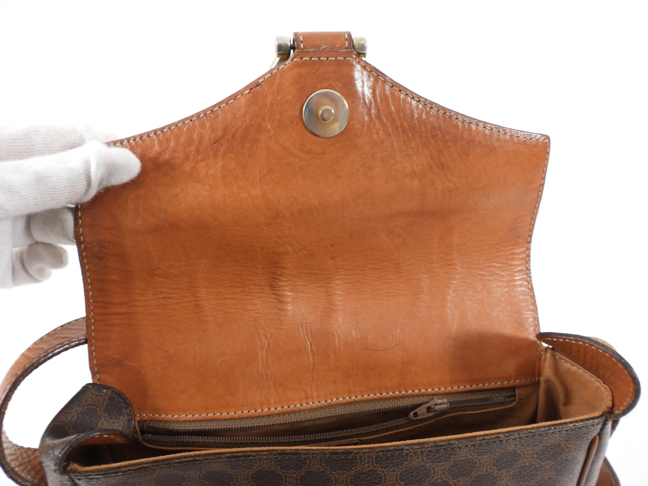 Celine Vintage 1980’s Macadam Coated Canvas Crossbody Bag