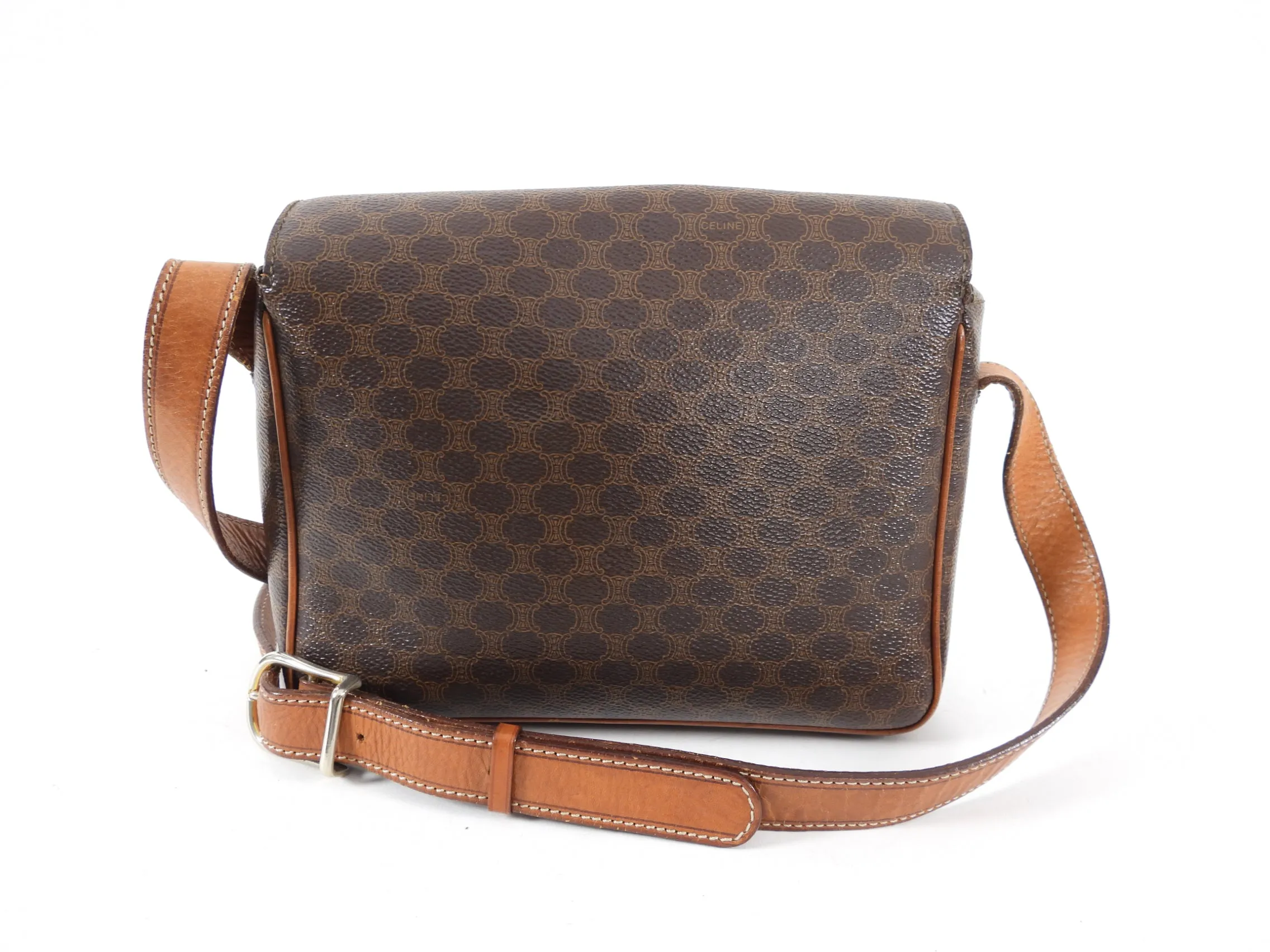 Celine Vintage 1980’s Macadam Coated Canvas Crossbody Bag