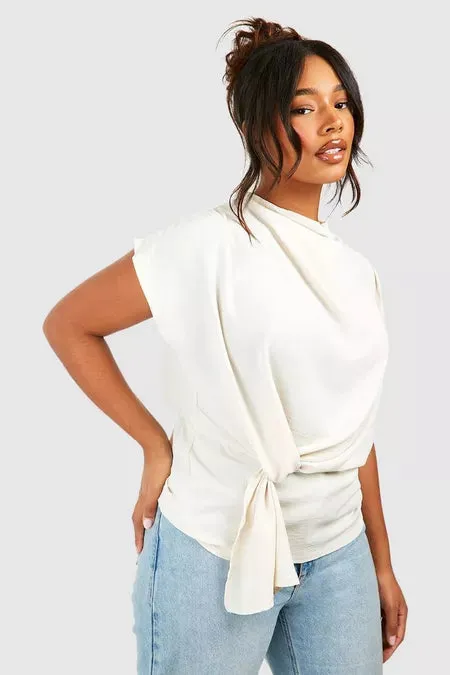 Chic Knot Draped Blouse