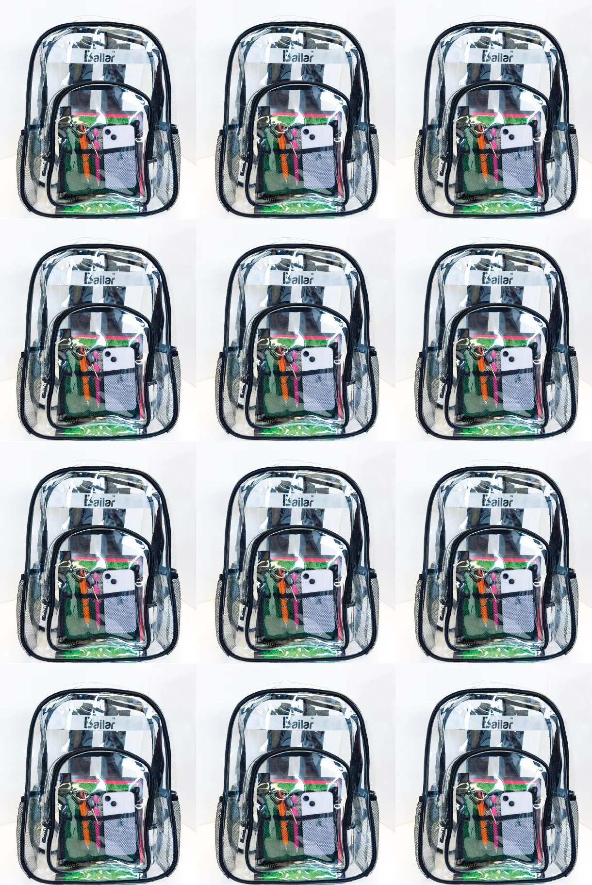 Clear Backpack 12 black