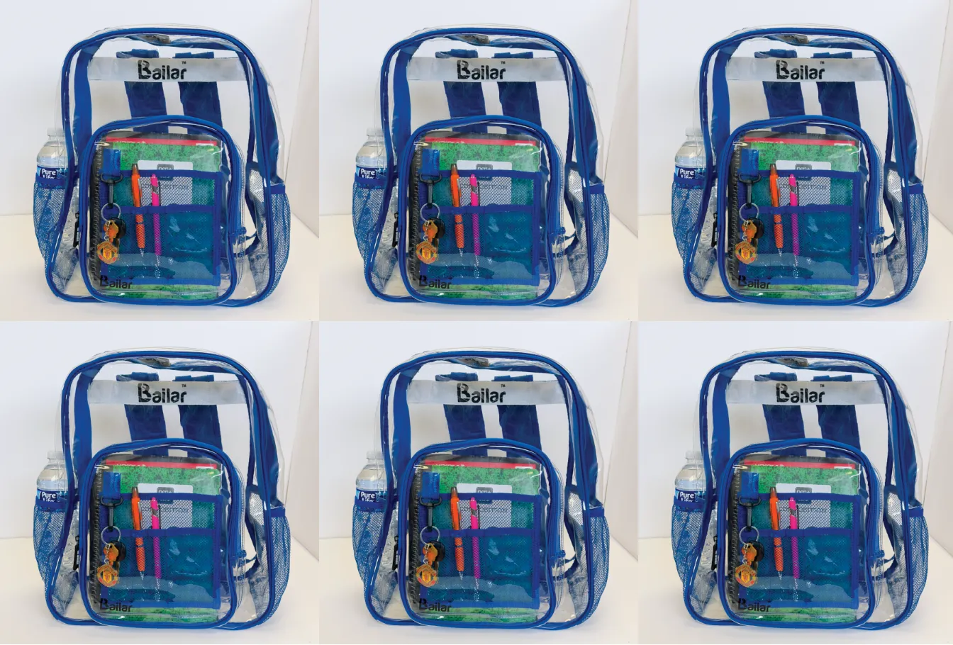 Clear Backpack 12 Blue With Pencil Pouch