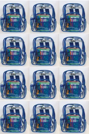 Clear Backpack 12 Blue With Pencil Pouch