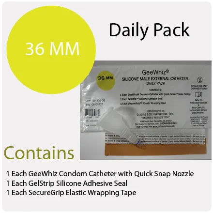 Condom Catheter 36mm  Geewhiz Daily Pack of 10  Condom Catheters