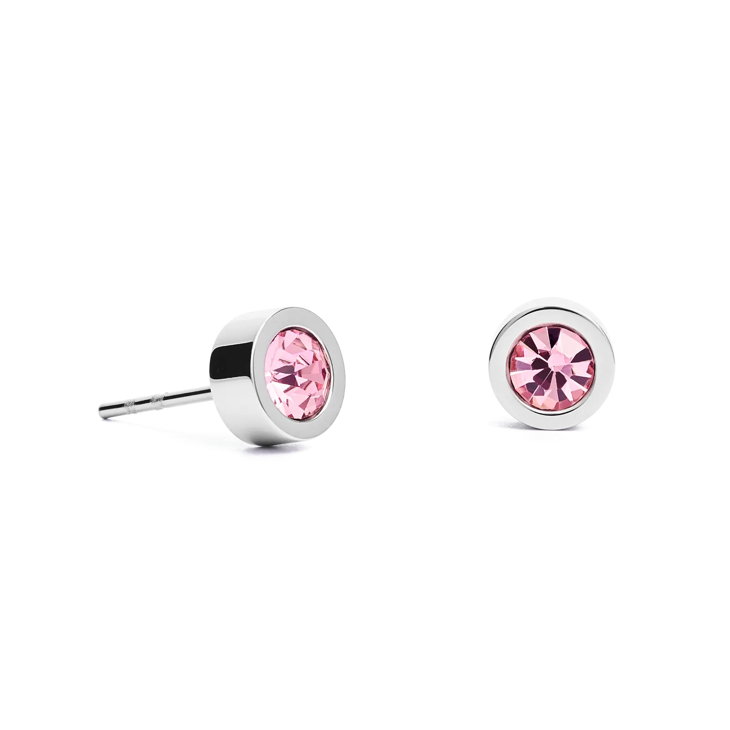 Earrings Crystal & stainless steel silver rose