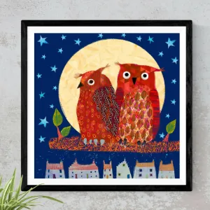 East Neuk Owls - Giclee print