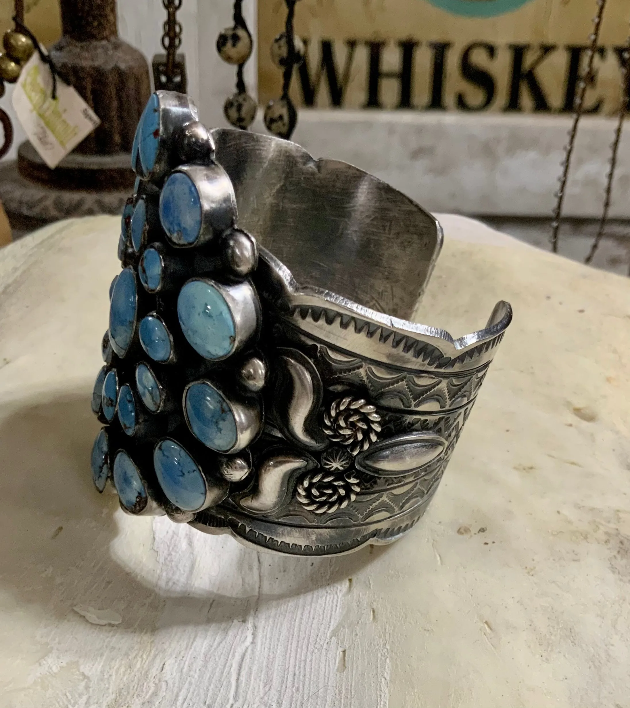 Gorgeous Navajo Golden Hills Turquoise Cuff