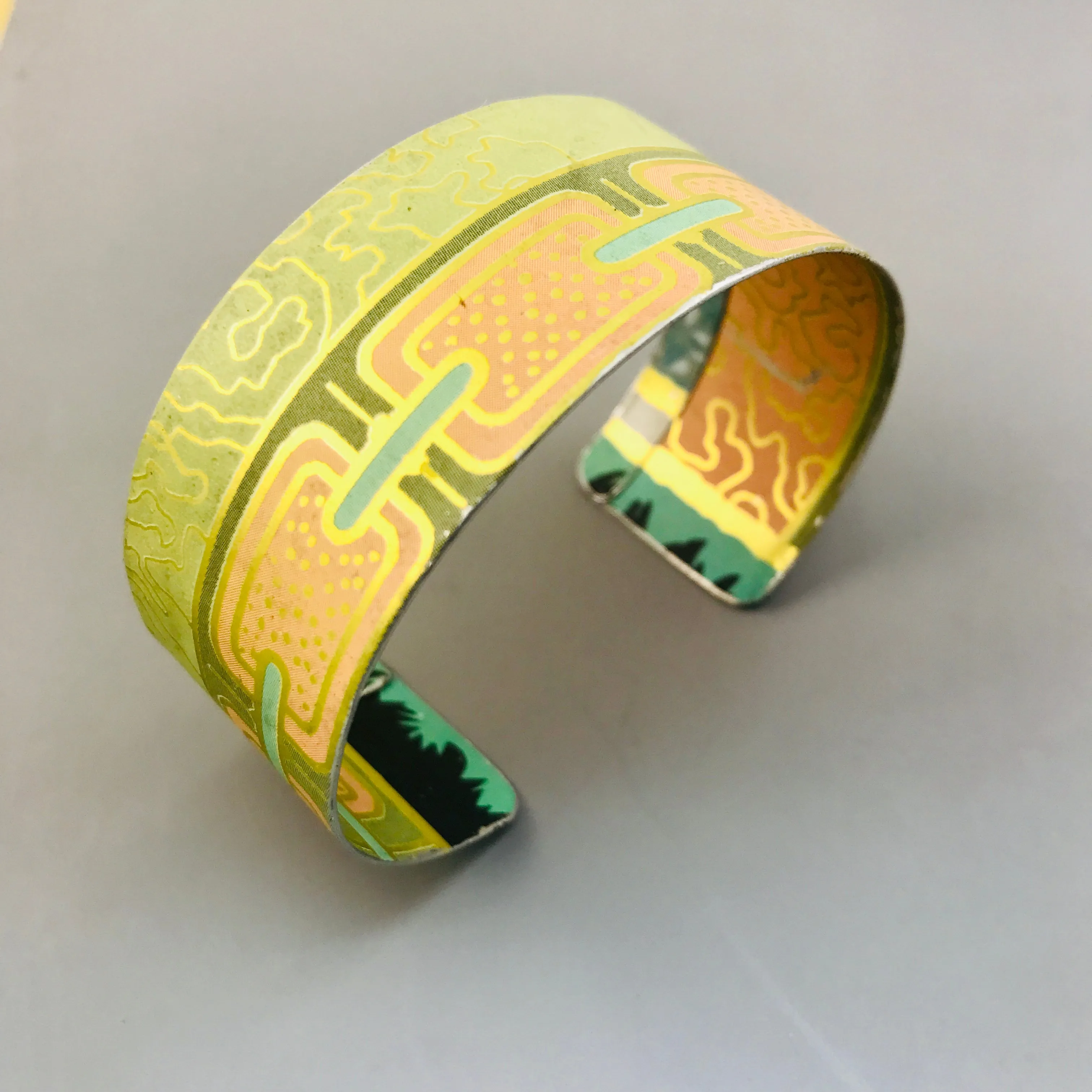 Gorgeous Patterns Upcycled Tin Cuff