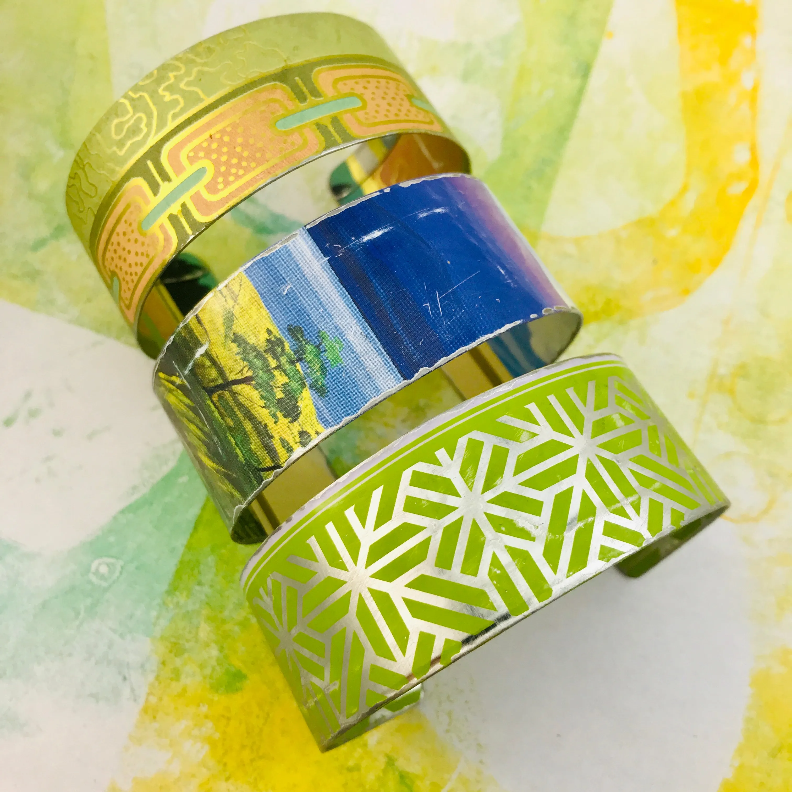 Gorgeous Patterns Upcycled Tin Cuff