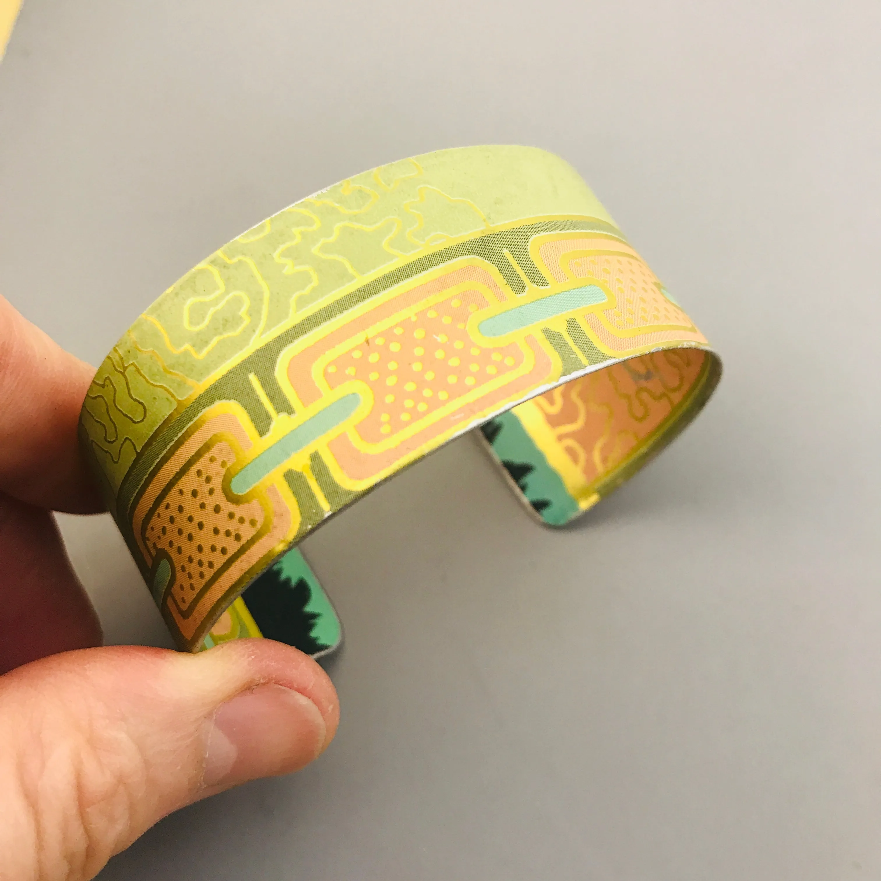 Gorgeous Patterns Upcycled Tin Cuff