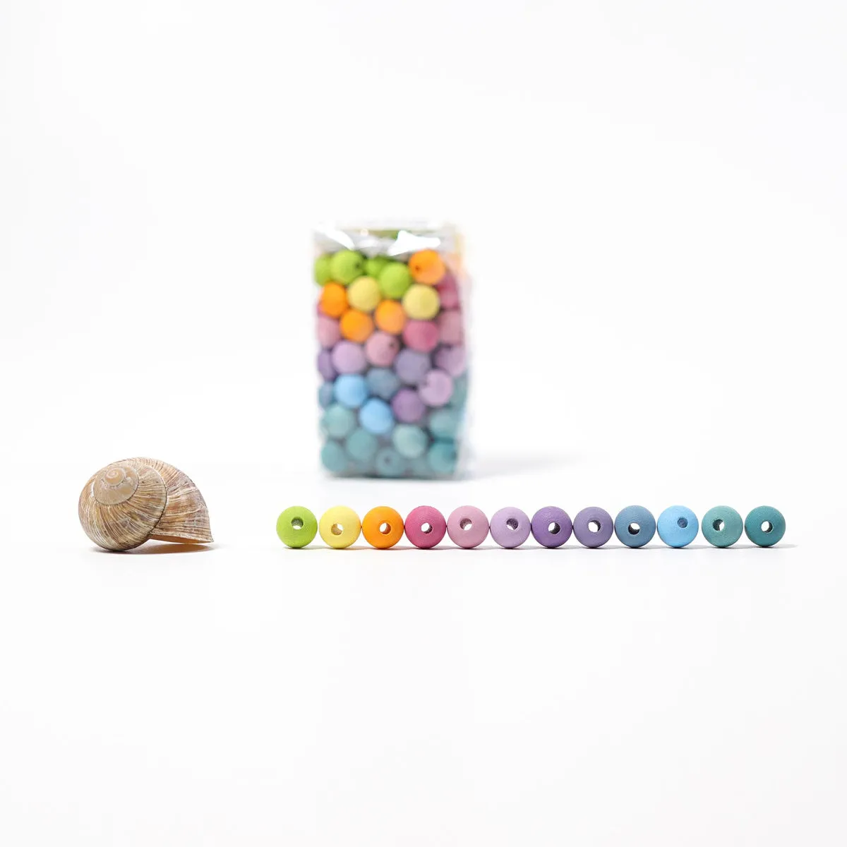 Grimm's 120 wooden pastel beads 12 mm