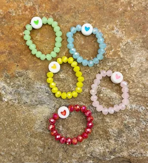 Heart Beaded Ring Set