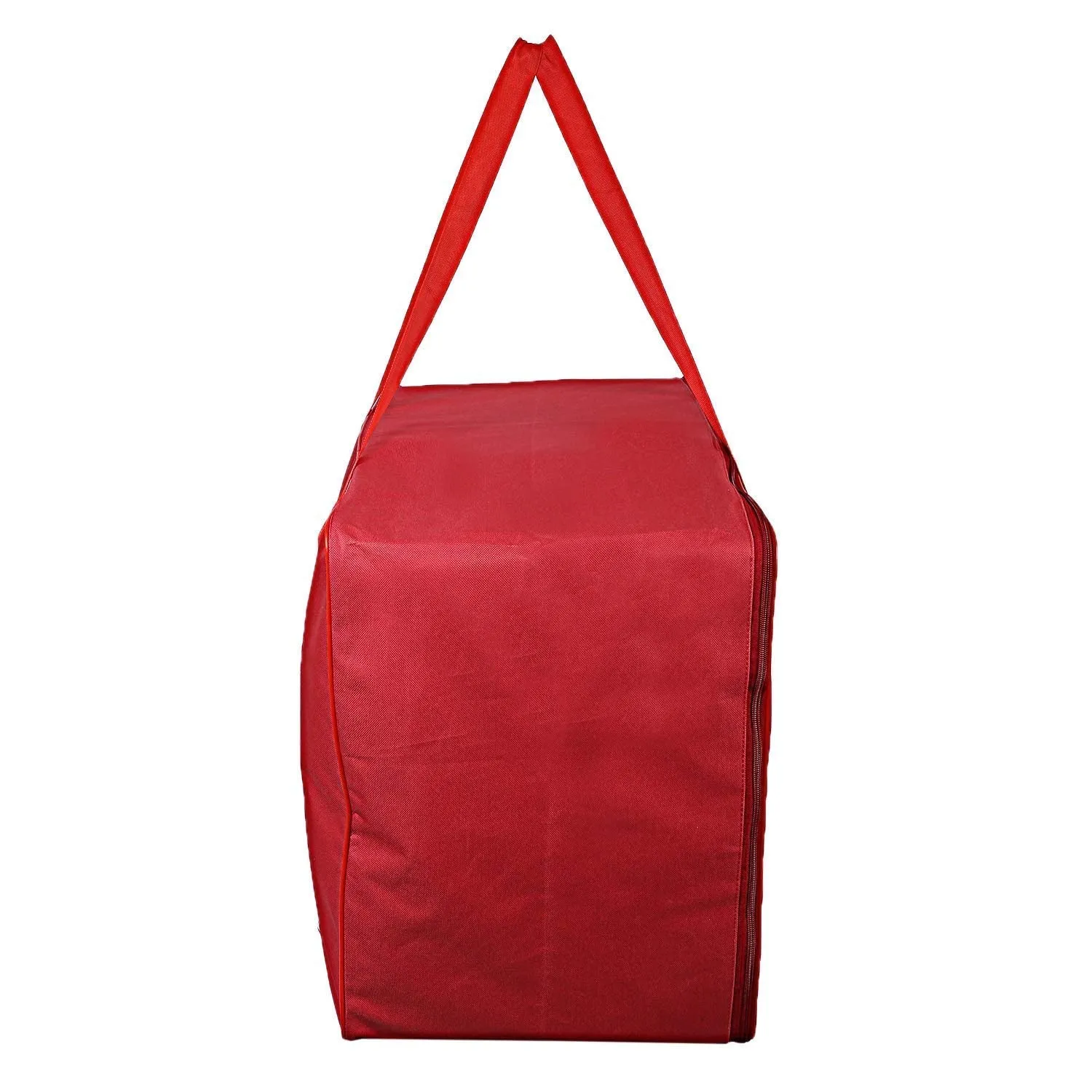 Heart Home Large Lightweight Foldable Multipurpose Storage bag, Cloth Organiser, Travel Bag With Zippered Closure And Handle- Pack of 2 (Red)-HS43HEARTH26678