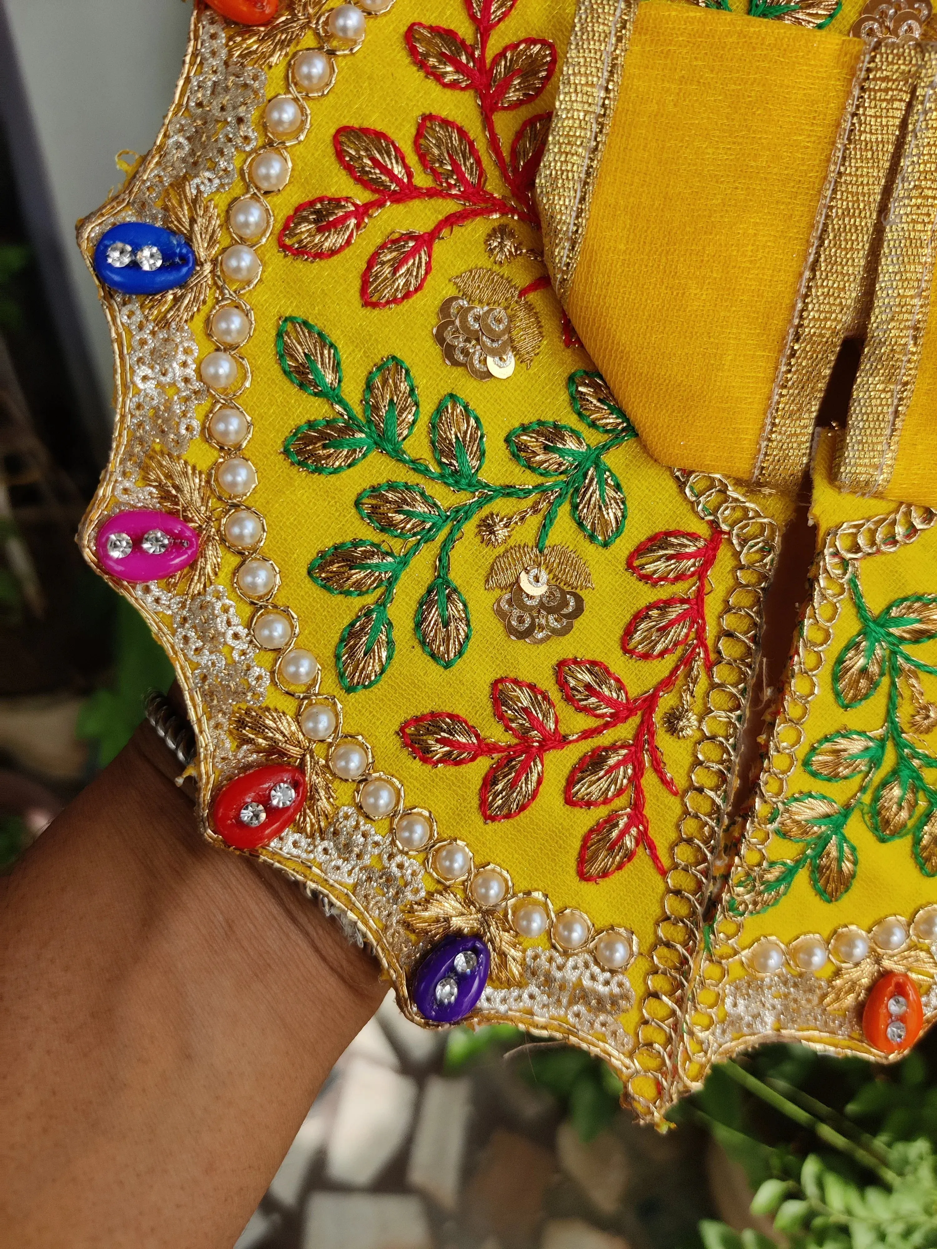Janmashtmi special yellow laddu gopal embroidery dress