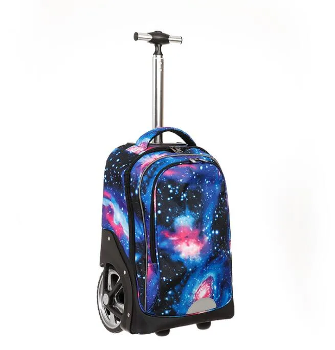 Kids Cartoon Print 19-Inch School Trolley Backpack Travel Bag