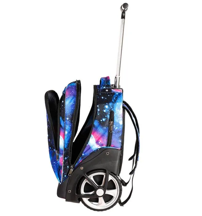 Kids Cartoon Print 19-Inch School Trolley Backpack Travel Bag