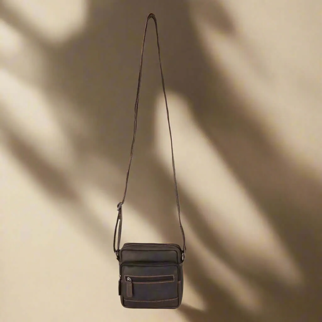 Leather Shoulder Bag Stan- Brown