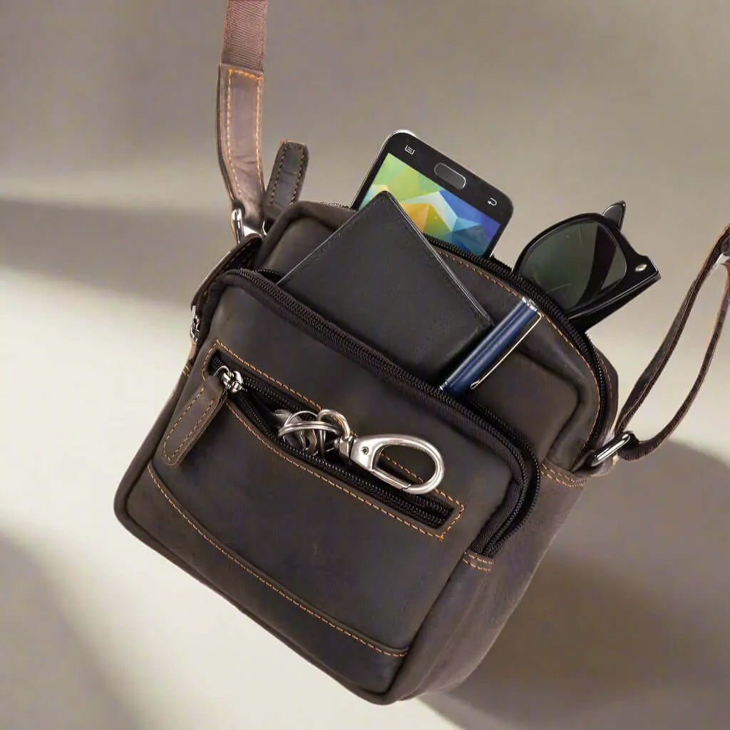 Leather Shoulder Bag Stan- Brown