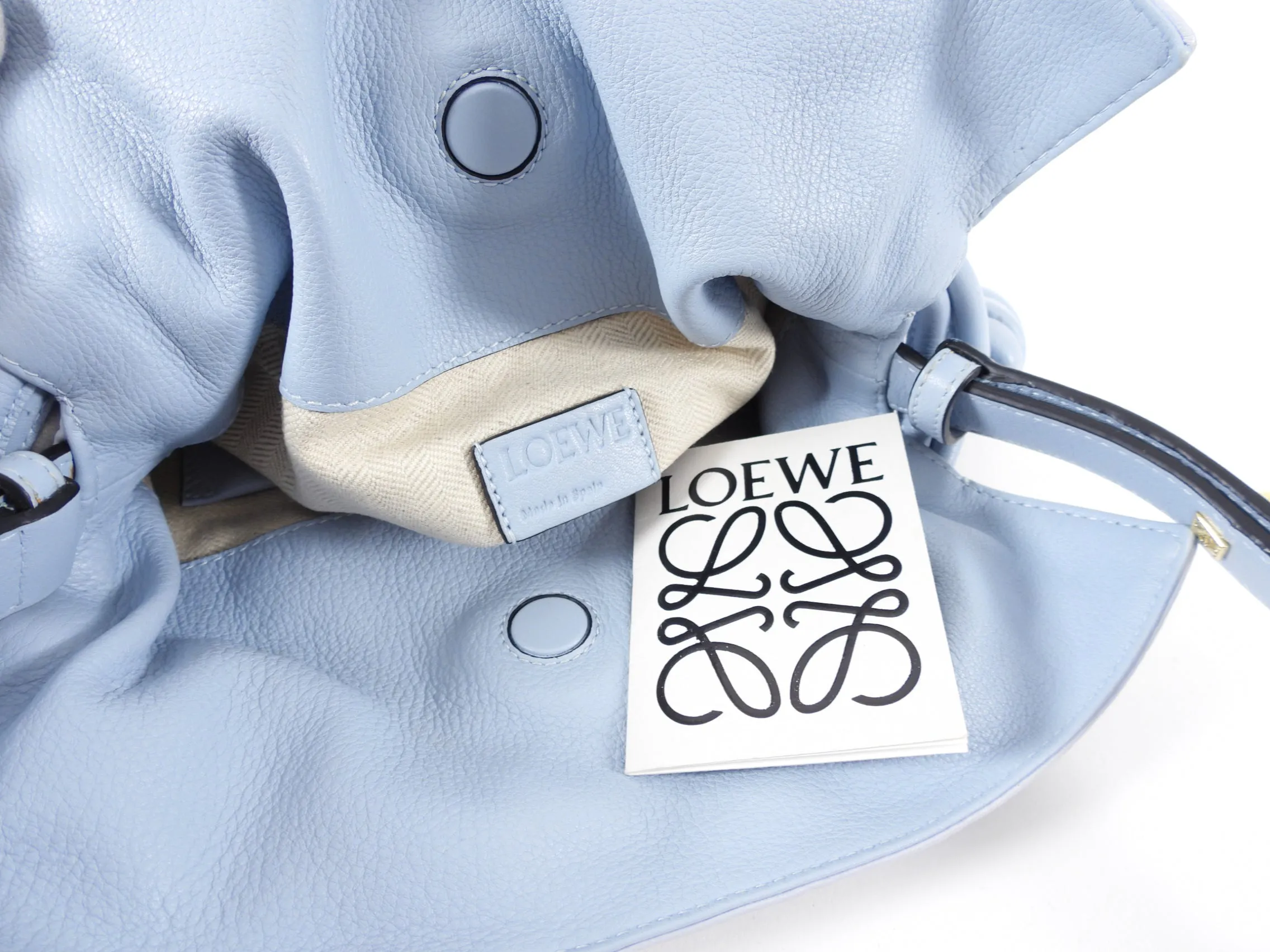 Loewe Pale Light Blue Flamenco Knot Small Bag