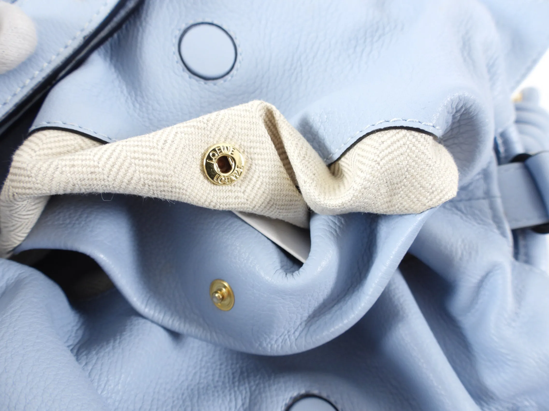 Loewe Pale Light Blue Flamenco Knot Small Bag
