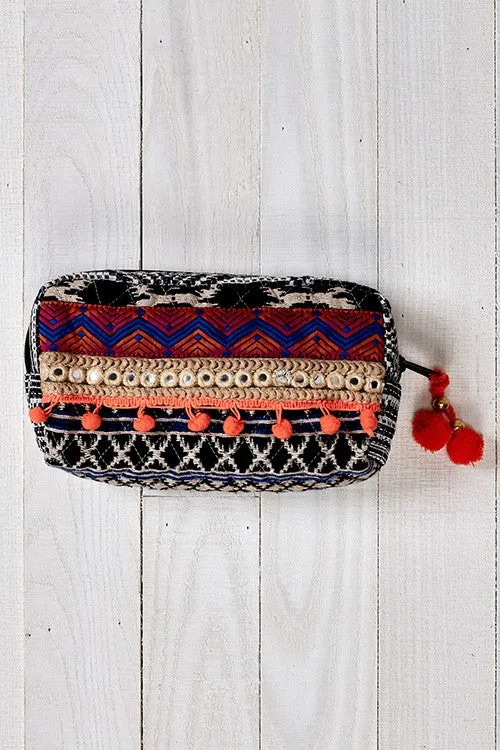 Multi Trimmed Makeup Bag