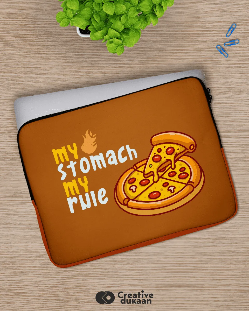 My Stomach My Rule Brown Laptop Sleeves