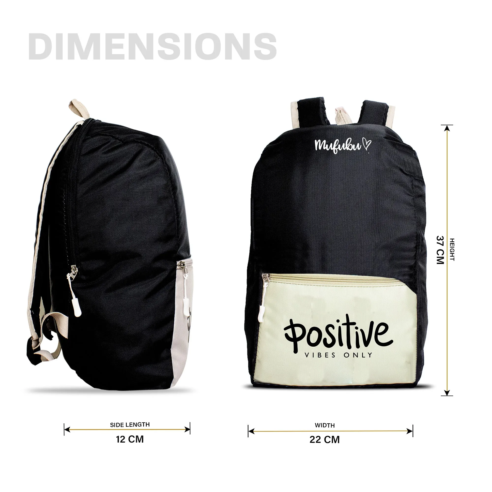 Nano Backpack 15 Ltr Positive Vibes Only Black   Pistachio