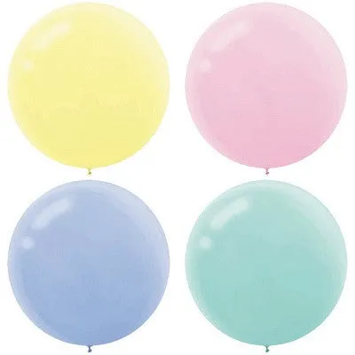Pastel 60cm Round Balloons (4 pack)