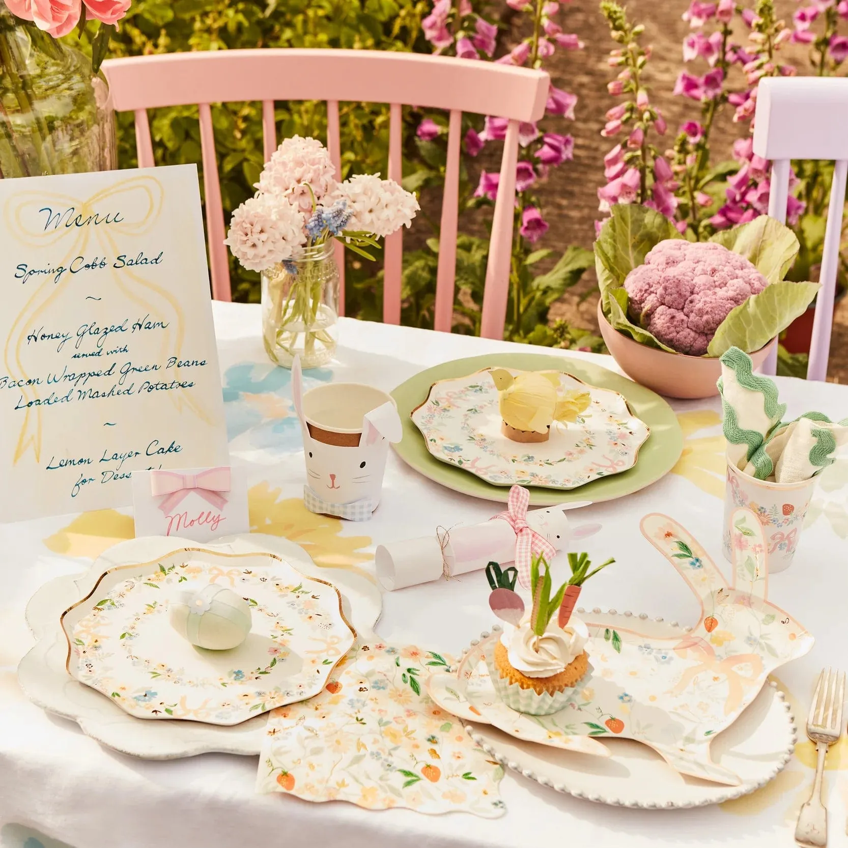 Pastel Bow Party Place Cards x 8