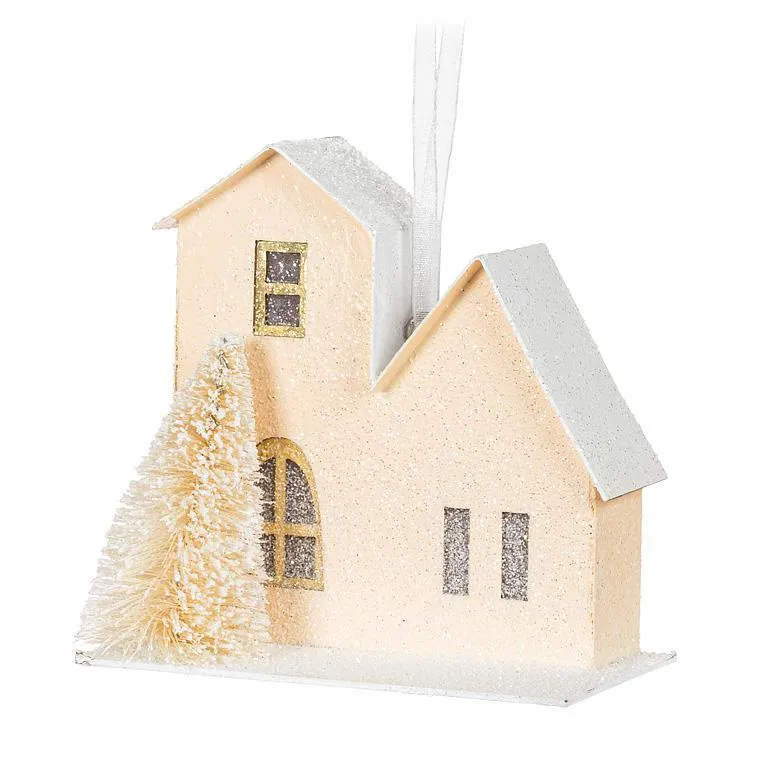 Pastel House & Tree Ornament - Set of 6