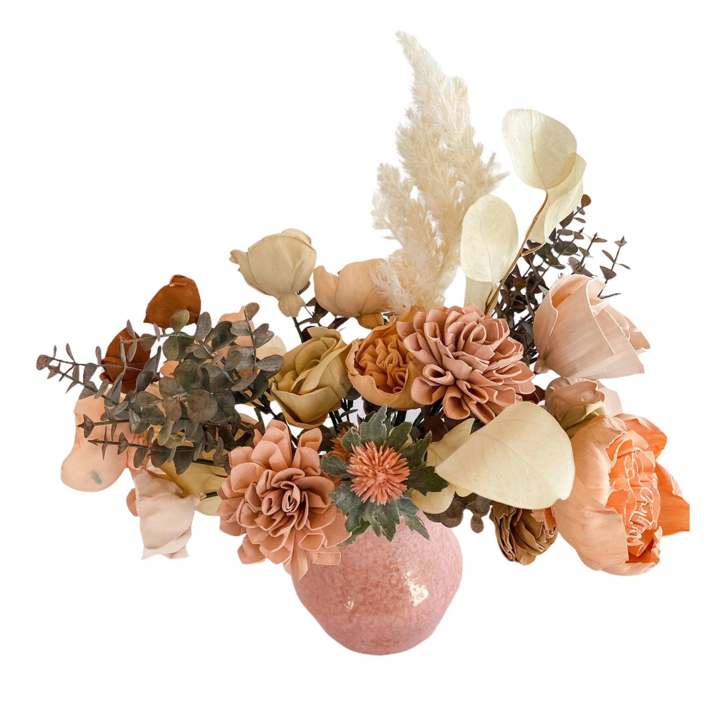 Peachy & Pink - Boho Sola Flower Arrangement