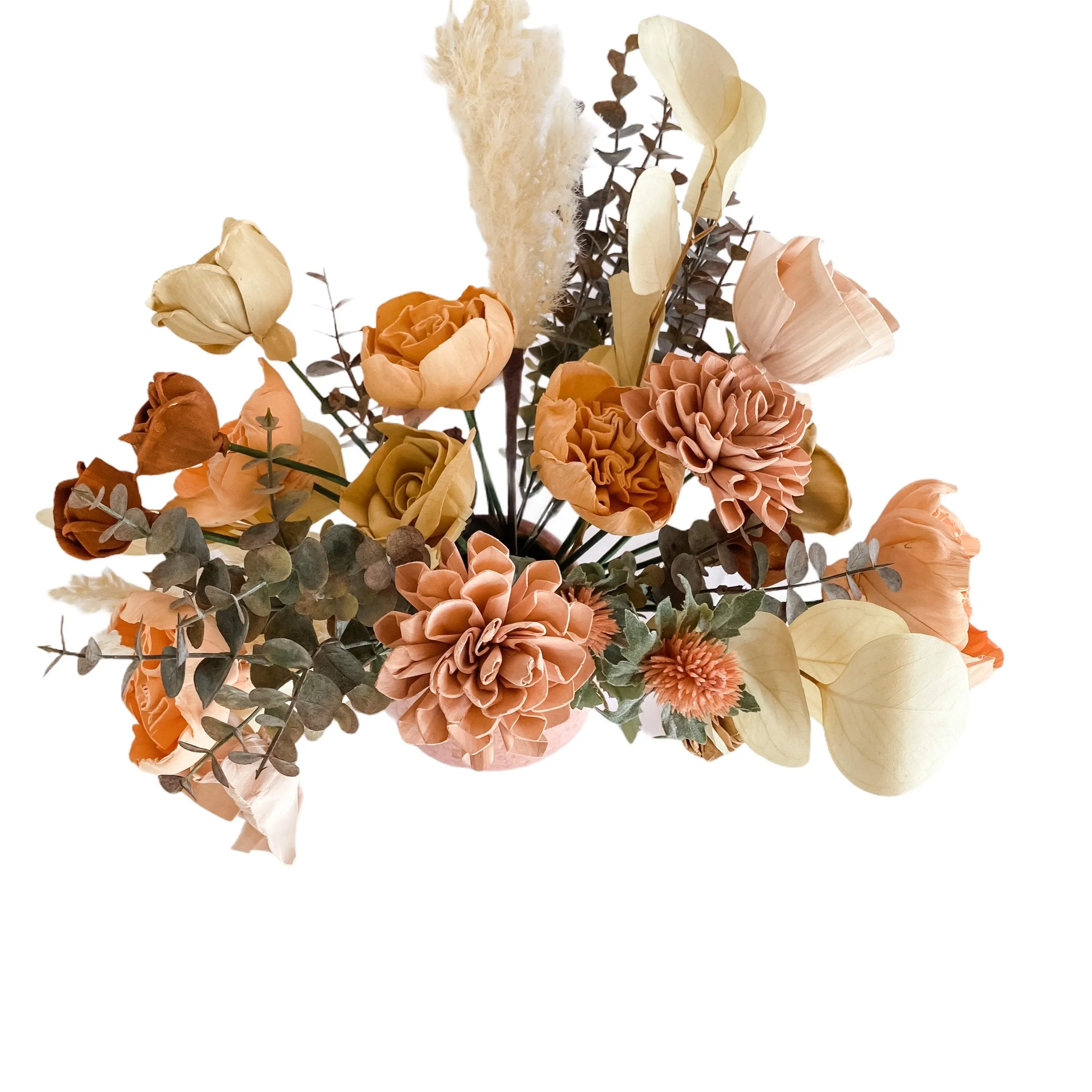Peachy & Pink - Boho Sola Flower Arrangement