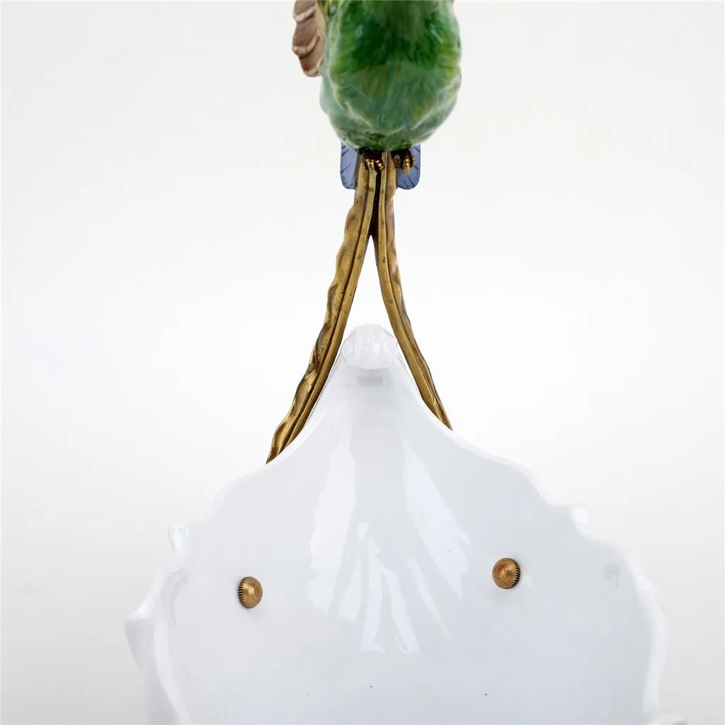 Porcelain - Ormolu  Blue Green Hummingbird With Dish