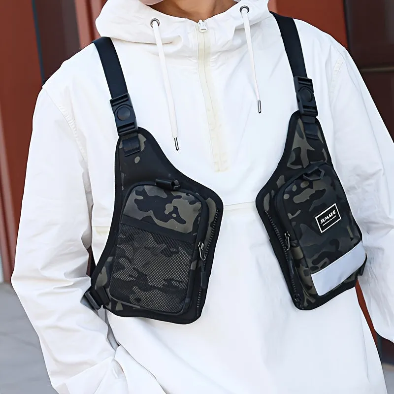 Reflective Camouflage Chest Bag Trendy Running Waist