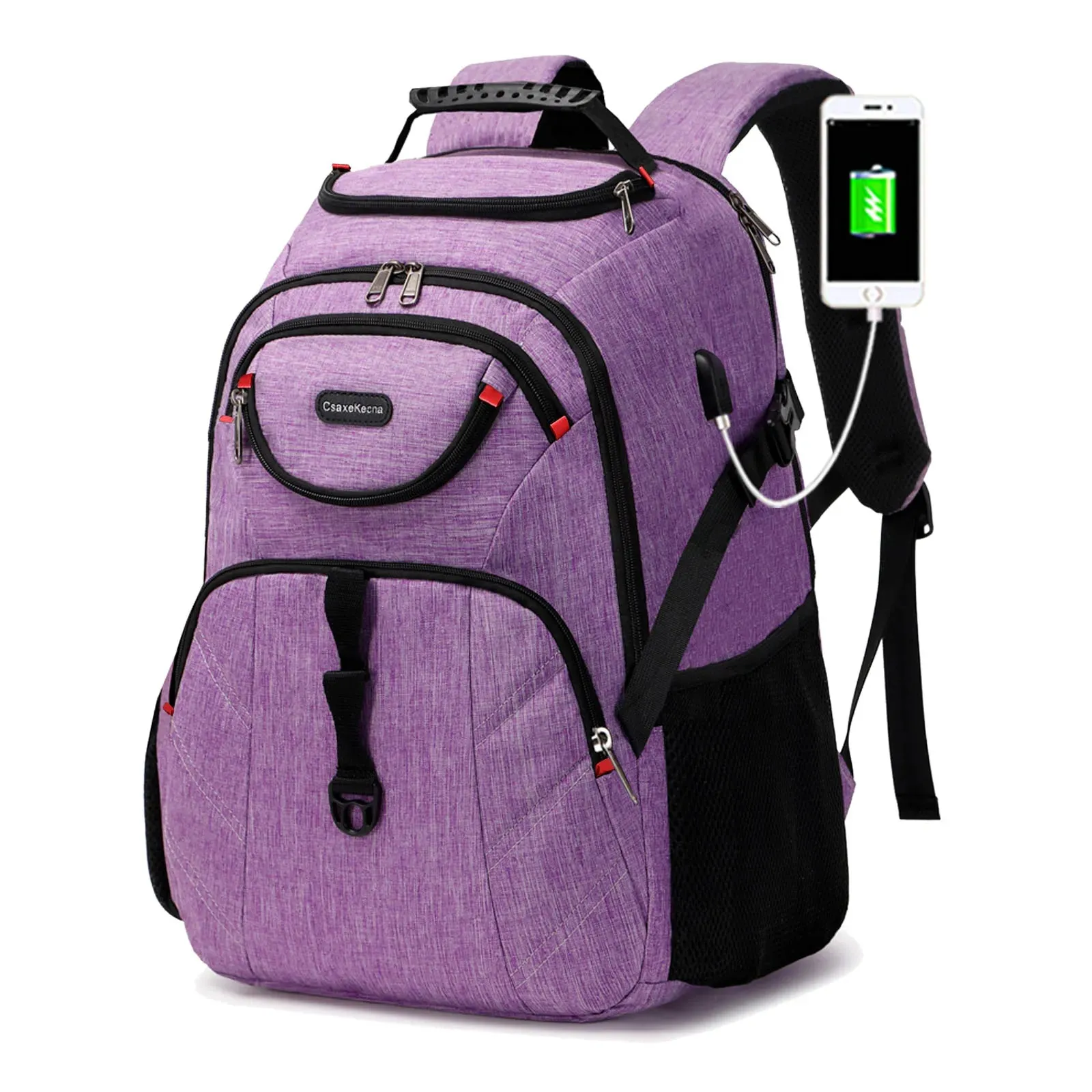 Robust 17-Inch Multi-Compartment Travel Backpack with USB