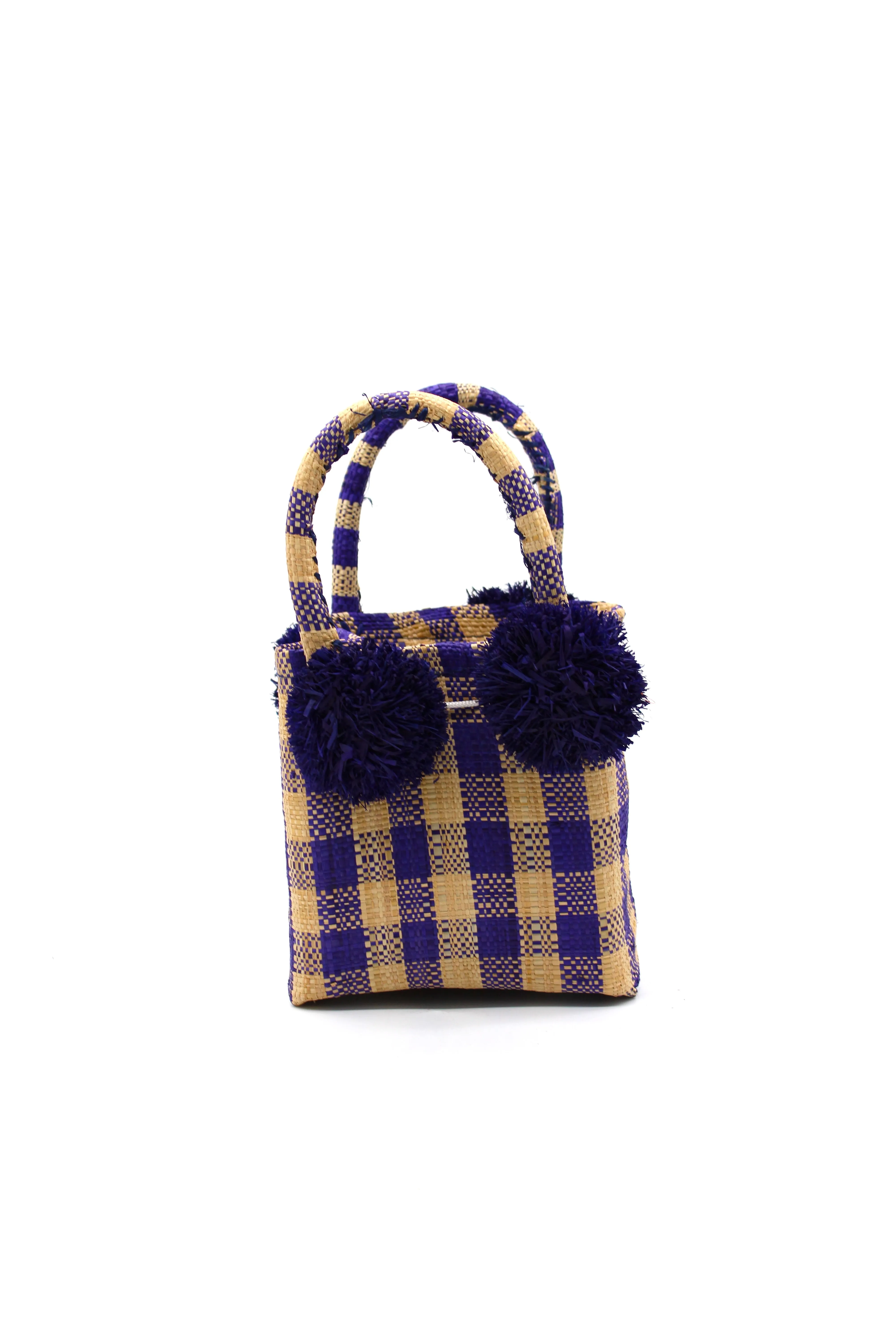 Schooner Straw Mini Bag with Pompom Accent