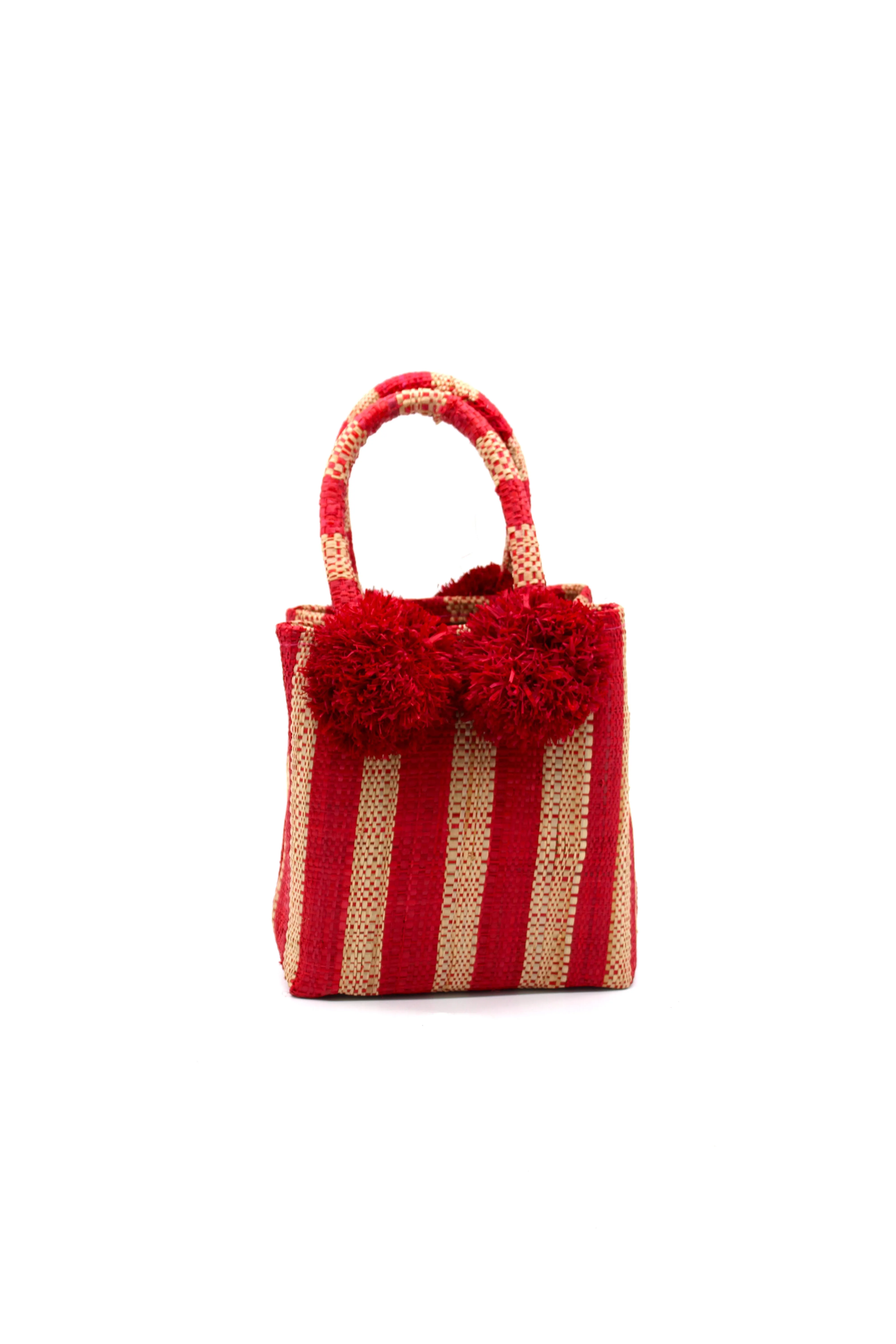 Schooner Straw Mini Bag with Pompom Accent