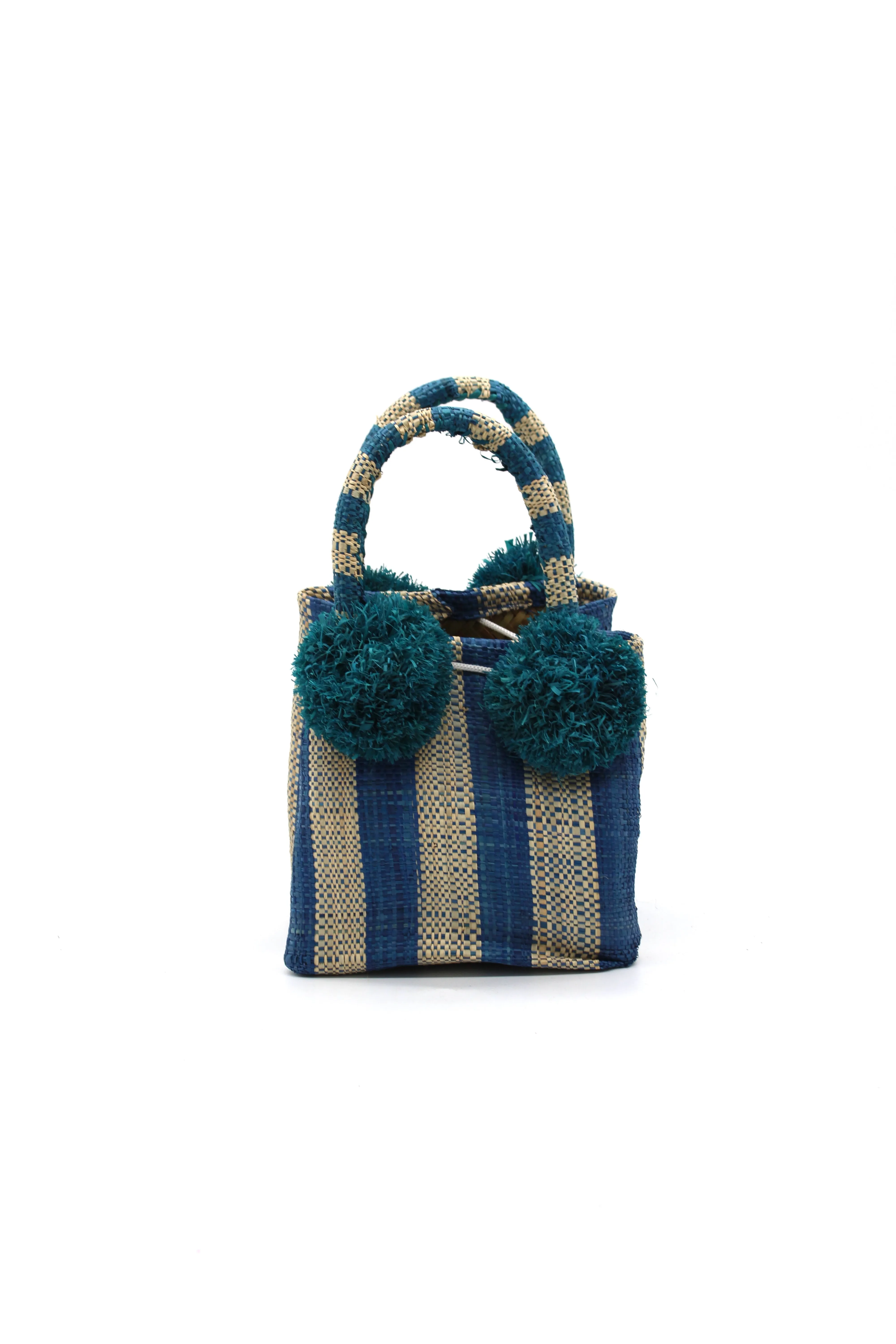 Schooner Straw Mini Bag with Pompom Accent