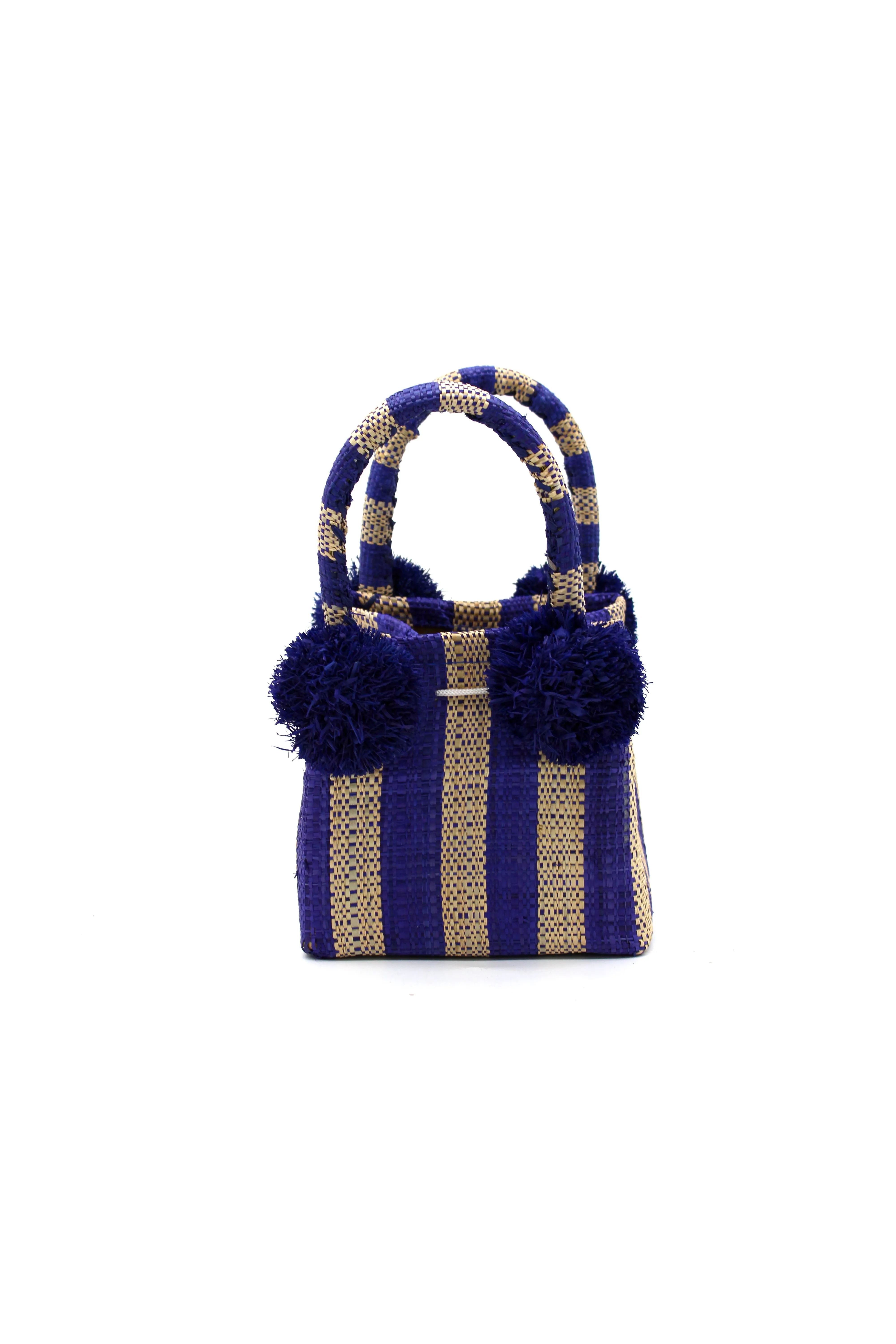 Schooner Straw Mini Bag with Pompom Accent