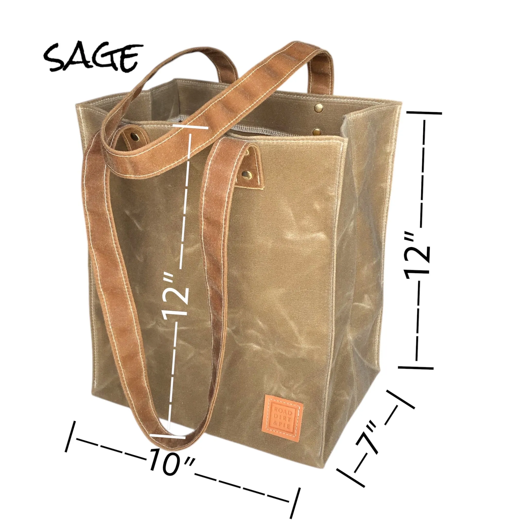 Shoulder Tote - Waxed Canvas Grocery Bag with Long Handles